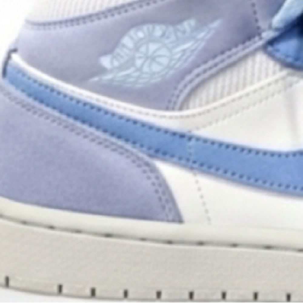 Nike Air Jordan 1 Mid SE Sail Light Blue Mixed Textures DA4666-100 Size 7.5 - Picture 6 of 10